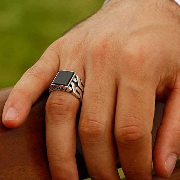 Sterling Silver Rings For Men With Black 