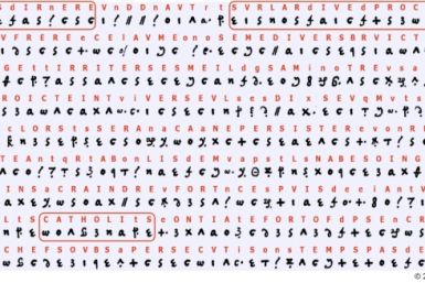 The deciphered letter of Mary, Queen of Scots, which codebreakers found mislabelled in the digital archive of a French library