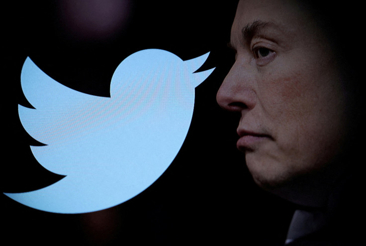  Illustration shows Elon Musk photo and Twitter logo