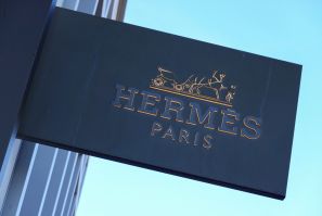 A Hermes store sign is seenat a shopping mall in California
