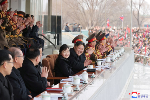 Kim Jong Un watches a football match