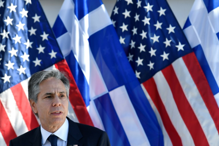 US Secretary of State Antony Blinken, seen on a visit to Greece on February 21, 2023, is set to court Central Asian leaders near the anniversary of the Ukraine invasion