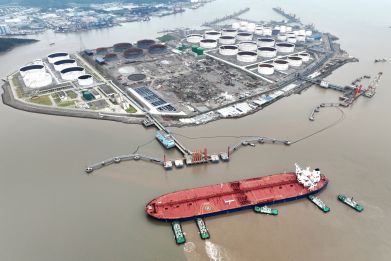 Crude oil terminal in Zhoushan