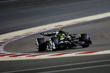 Uphill task:  Lewis Hamilton on the way to fifth at the Bahrain Grand Prix