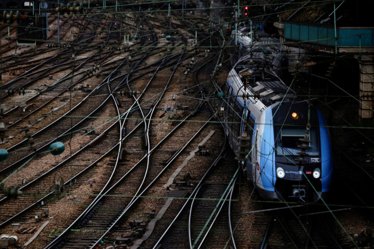 Suburban trains in Paris on the eve of a national strike