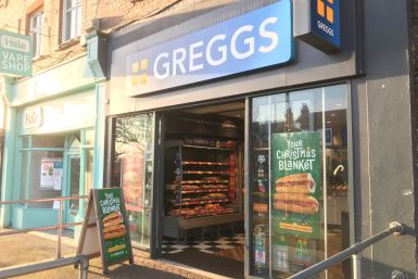 General view of Greggs store in South Woodford, in London