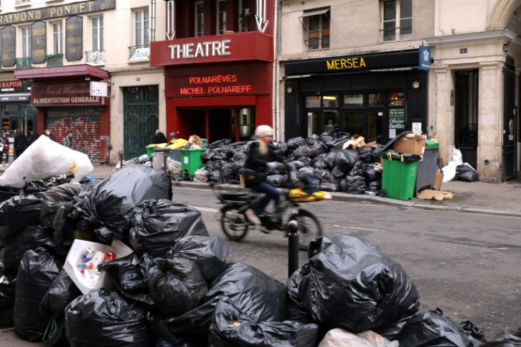 Rubbish is piling up on the streets of Paris as the strike against pension reform bites