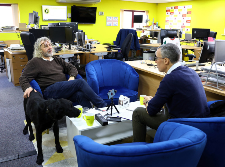 Webmart Founder and Chairman Simon Biltcliffe gives an interview, at Webmart North, in Barnsley