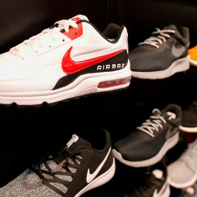 Nike shoes on display