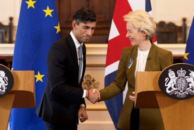 Sunak proclaimed a 'new chapter' in post-Brexit relations with the EU after securing the Windsor deal with EU chief Ursula von der Leyen