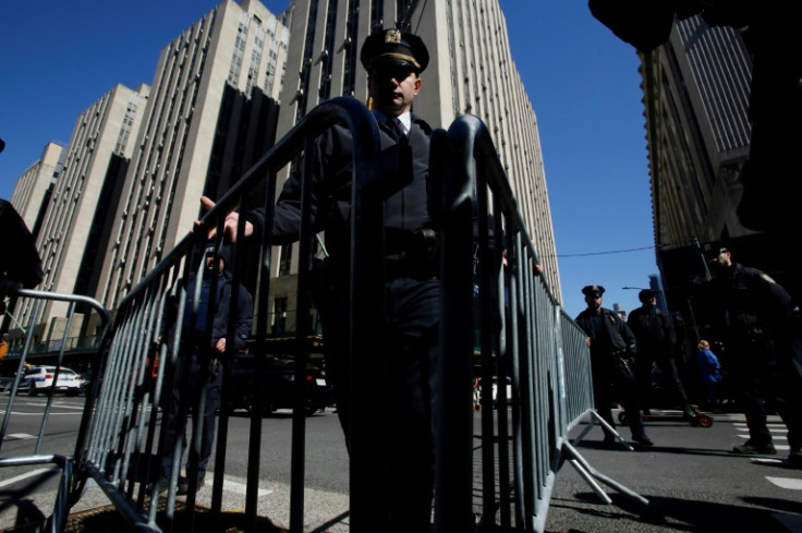 Barricades set up near Manhattan DA's office