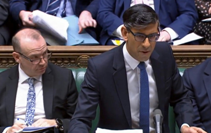 Rishi Sunak addressing MPs in Parliament on Monday