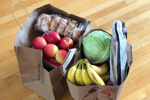 Paper bags with groceries