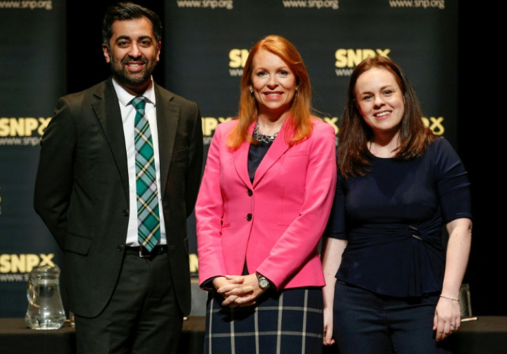 Humza Yousaf (L), Ash Regan (C) and Kate Forbes (R) are in the running to become the next SNP leader and Scottish first minister