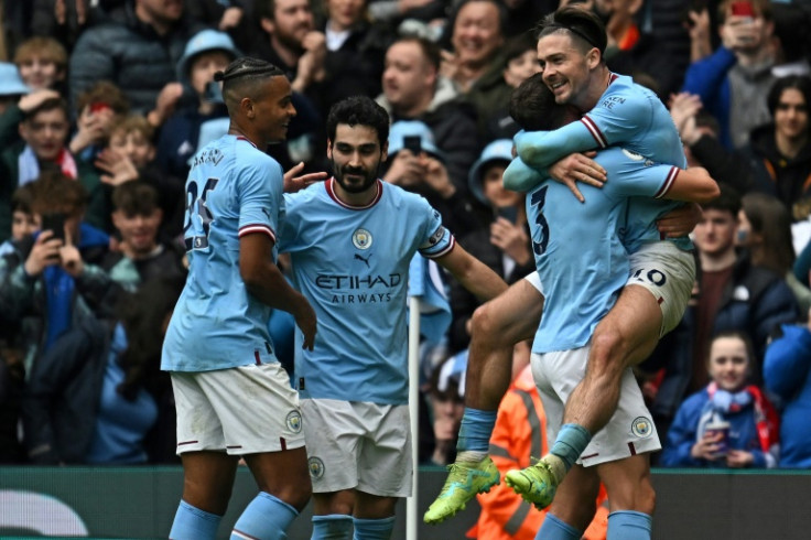 Jack Grealish (right) shone as Manchester City beat Liverpool 4-1