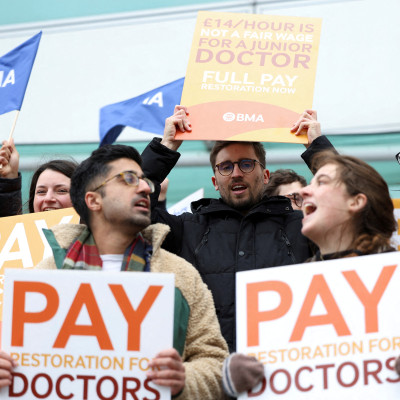 Protest by junior doctors in London