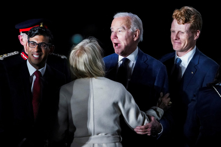 U.S. President Joe Biden arrives at Belfast International Airport, in Belfast