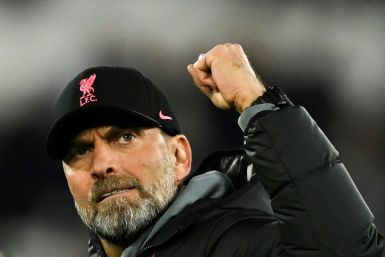Punching their weight: Liverpool Jurgen Klopp celebrates the win at West Ham