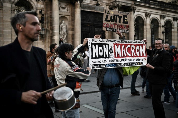 Some have taken to banging pots and pans during protests against President Emmanuel Macron