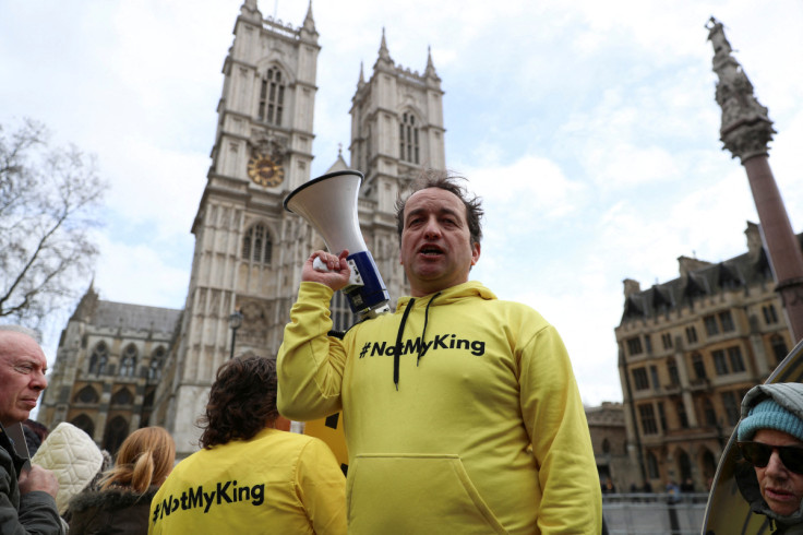 Protest outside Westminster Abbey ahead of Commonwealth Service, in London