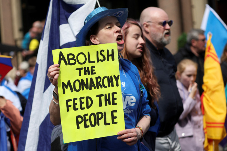 Scottish Independence march during coronation ceremony of Britain's King Charles and Queen Camilla, in Glasgow