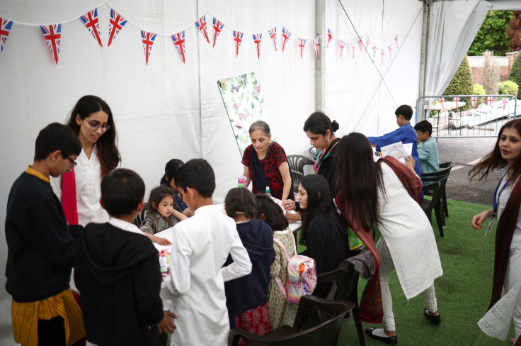 A 'Big Lunch' event at the BAPS Shri Swaminarayan Mandir temple during celebrations following the coronation of King Charles and Queen Camillla
