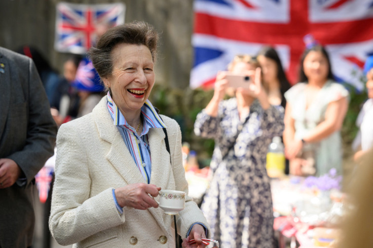 Princess Anne attends a Coronation street party, in Swindon