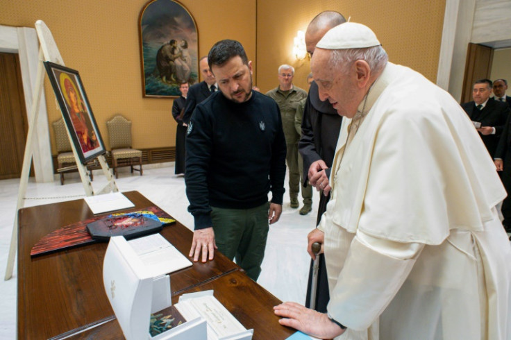 Ukrainian President Volodymyr Zelensky met Pope Francis in Rome ahead of his trip to Germany