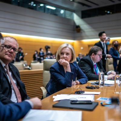 Liz Truss and Australia's former prime minister Scott Morrison attended a meeting of the Inter-Parliamentary Alliance on China in Tokyo in February