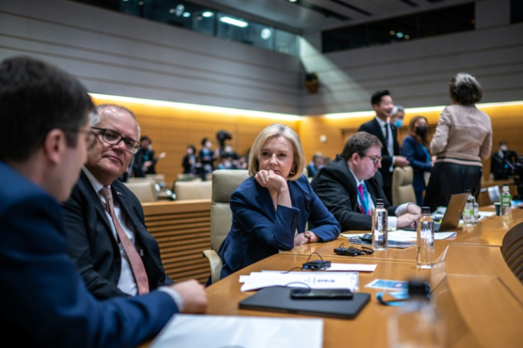 Liz Truss and Australia's former prime minister Scott Morrison attended a meeting of the Inter-Parliamentary Alliance on China in Tokyo in February