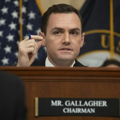 Representative Mike Gallagher, the Wisconsin Republican who heads a new select committee on China, speaks during its first hearing on on February 28, 2023