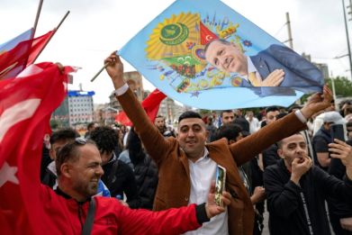 A rapturous audience gathered in Istanbul after it became clear Erdogan had won a third mandate as president