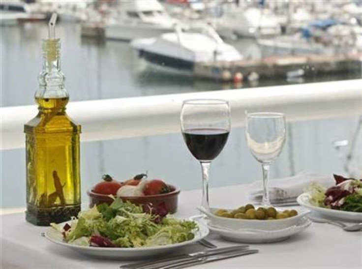 Mediterranean food at restaurant