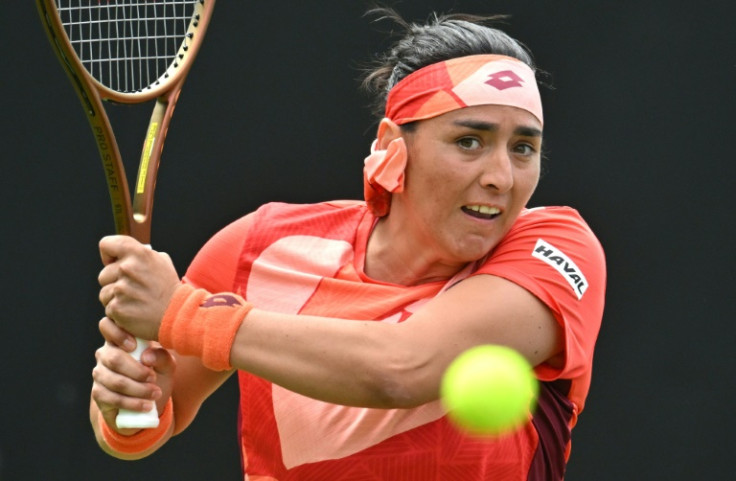 Tunisia's Ons Jabeur in action at the Eastbourne International