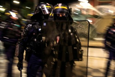 France maintained a large police presence as fewer incidents were reported