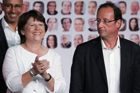 French Socialists candidates for the 2011 French Socialist Party presidential primary Aubry and Hollande attend summer meeting of the French Socialist Party in La Rochell