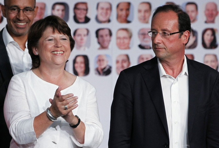 French Socialists candidates for the 2011 French Socialist Party presidential primary Aubry and Hollande attend summer meeting of the French Socialist Party in La Rochell