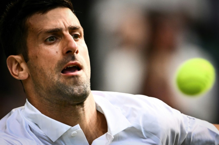 Ball watching: Novak Djokovic in action against Jordan Thompson
