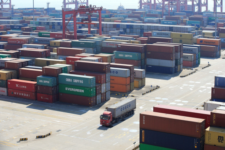 Containers are seen at the Port