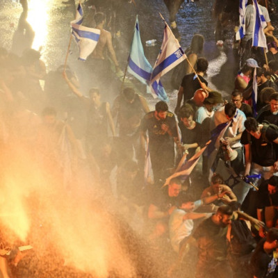 Demonstrators in Tel Aviv 