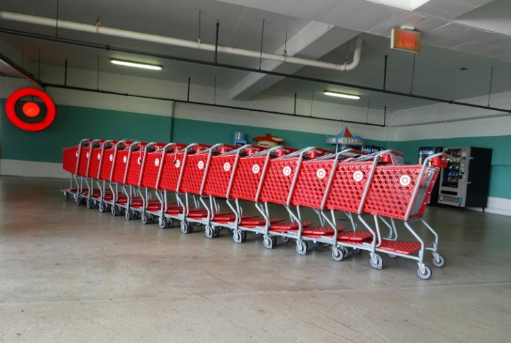 Shopping carts arranged in the subway