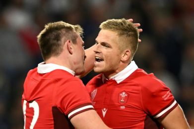 Nick Tompkins (L) and replacement fly-half Gareth Anscombe played key roles in Wales's 40-6 win over the Wallabies