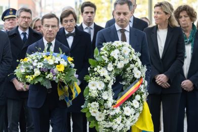 Belgian Prime Minister Alexander De Croo and Swedish premier Ulf Kristersson paid tribute to the two Swedes