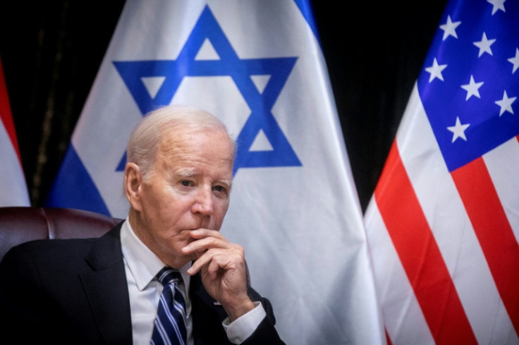 US President Joe Biden gave his backing to Israel in person Wednesday