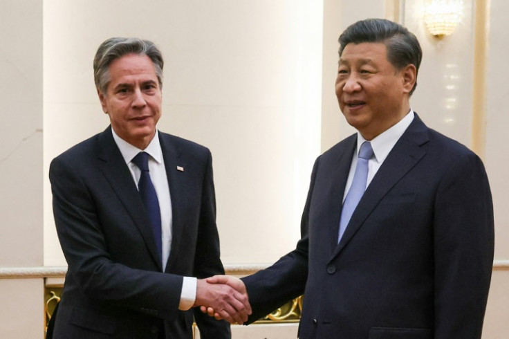 US Secretary of State Antony Blinken shakes hands with China's President Xi Jinping at the Great Hall of the People in Beijing on June 19, 2023