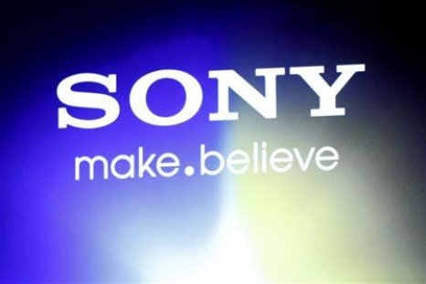 A Sony logo is seen at an unveiling of the company's head mounted display "Personnal 3D Viewer HMZ-T1", in Tokyo
