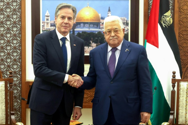 US Secretary of State Antony Blinken meets Palestinian president Mahmud Abbas in the West Bank city of Ramallah