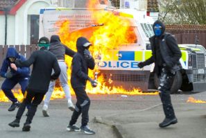 Youths throw petrol bomb at Scotland police