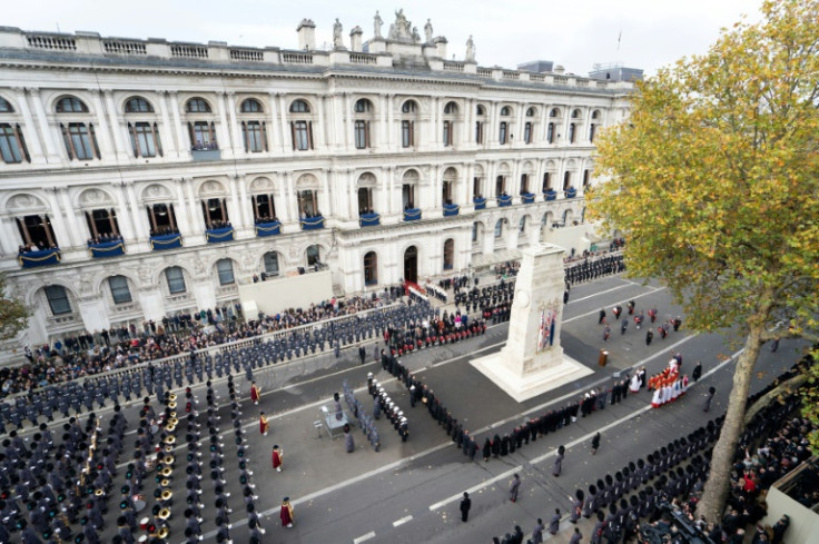 The march coincides with Armistice Day remembering Britain's war dead and is on the eve of Remembrance Sunday