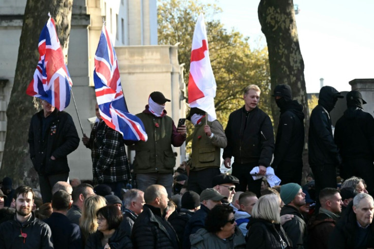 Police have said they expected groups of football hooligans to stage a counter-protest